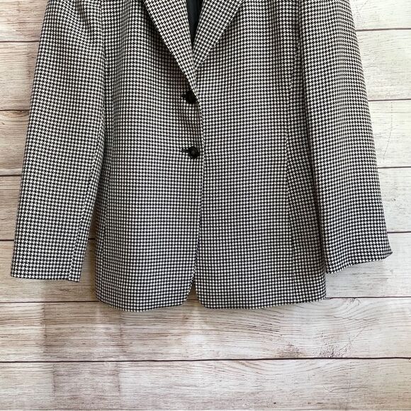 TALBOTS HOUNDSTOOTH BLAZER IN 100% WOOL - Picture 3 of 6